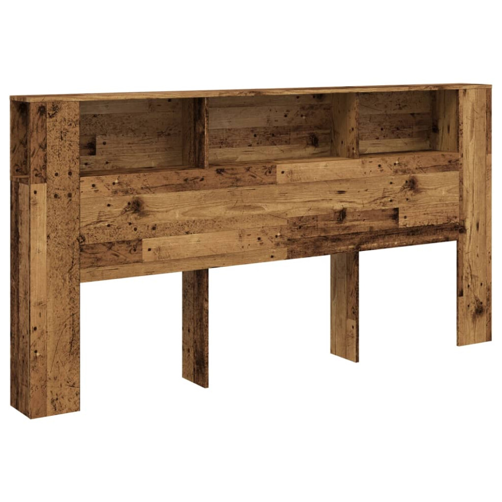 Vidaxl Headboard Cabinet Bookcase Wall Bed Headboard Old Wood Engineered Wood