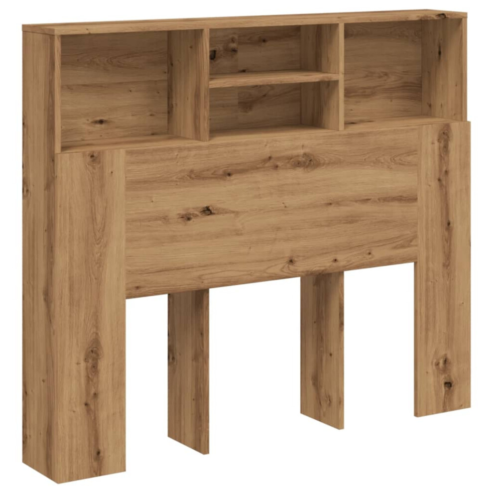 vidaXL Headboard Cabinet Bookcase Bed Headboard Artisian Oak Engineered Wood