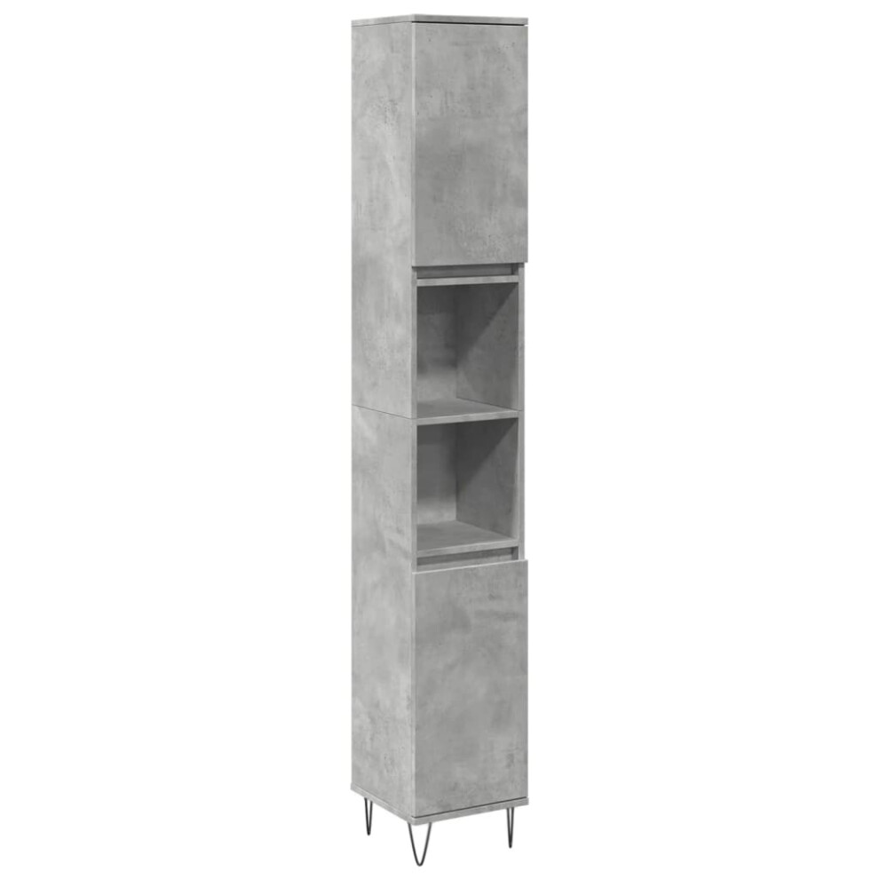 vidaXL Bathroom Cabinet Cupboard Vanity Unit Concrete Grey Engineered Wood