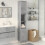 VidaXL vidaXL Bathroom Cabinet Cupboard Vanity Unit Concrete Grey Engineered Wood 3