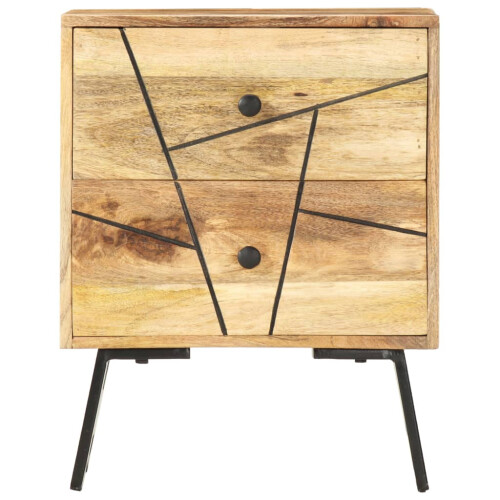 VidaXL vidaXL Solid Wood Mango Bedside Cabinet 40x30x50cm Nightstand Storage Cabinet 1