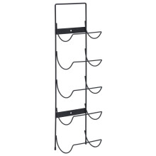 vidaXL Wall Mounted Wine Rack for 5 Bottles Black Iron Wall Mounted Cabinet
