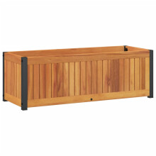 vidaXL Garden Planter Outdoor Flower Pot Planter Pot Solid Wood Acacia & Steel