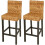 VidaXL vidaXL 2x Bar Stools Abaca Brown with Backrest Kitchen Breakfast Chair Seat 1