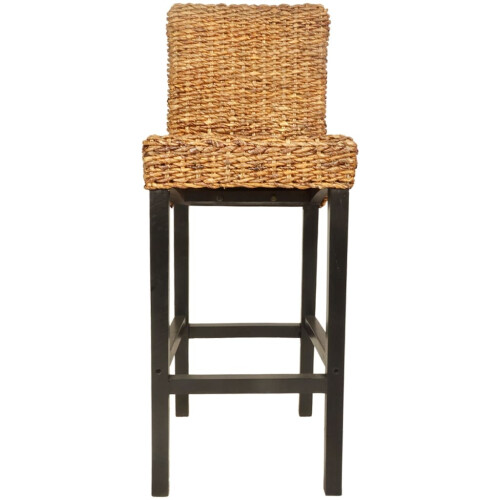 VidaXL vidaXL 2x Bar Stools Abaca Brown with Backrest Kitchen Breakfast Chair Seat 2