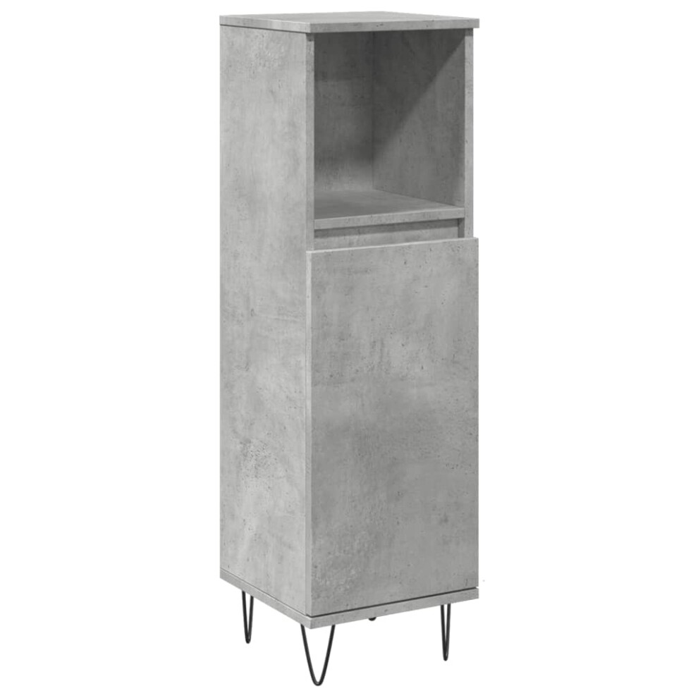 vidaXL Bathroom Cabinet Cupboard Vanity Unit Concrete Grey Engineered Wood