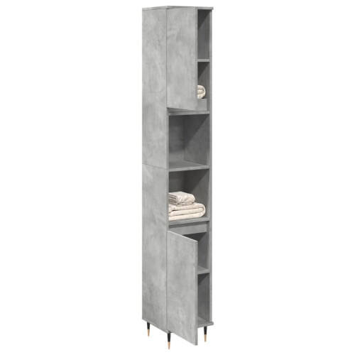 VidaXL vidaXL Bathroom Cabinet Cupboard Vanity Unit Concrete Grey Engineered Wood 2