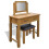 VidaXL vidaXL Solid Oak Wood Dressing Table with Stool Mirror Vanity Makeup Unit 1