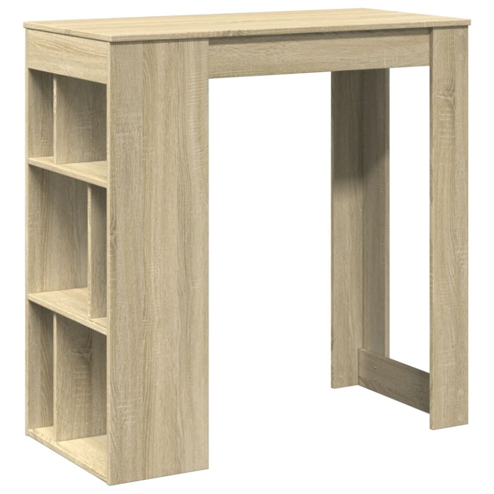 Vidaxl Bar Table With Racks Pub Table Bistro Table Sonoma Oak Engineered Wood