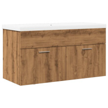 vidaXL Bathroom Sink Cabinet with Built-in Basin Sink Cupboard Artisan Oak