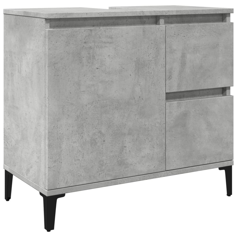 vidaXL Sink Cabinet Vanity Unit Storage Cupboard Concrete Grey Engineered Wood