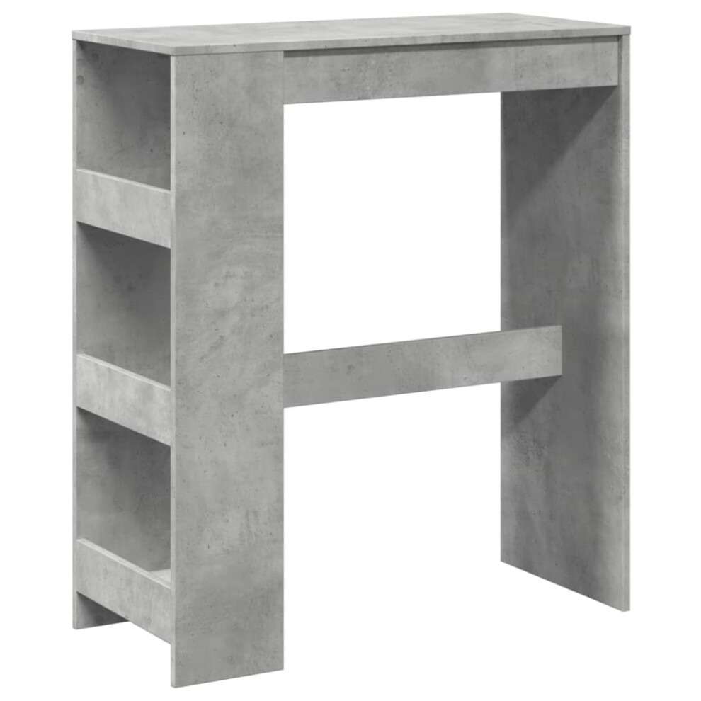 Vidaxl Bar Table With Racks Pub Bistro Table Concrete Grey Engineered Wood
