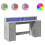 VidaXL vidaXL Desk with LED Lights Study Working Table Concrete Grey Engineered Wood 2