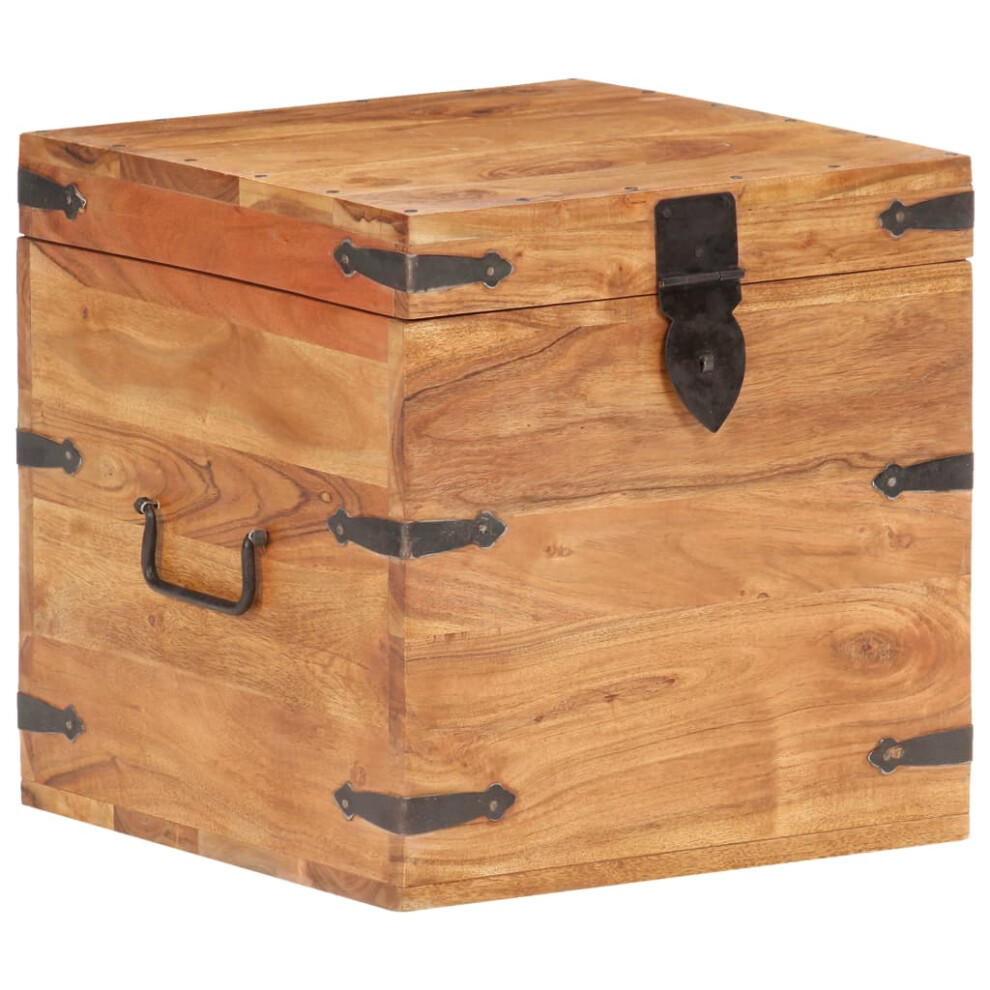 vidaXL Solid Acacia Wood Chest Wooden Storage Trunk Box Bedside Table Cabinet