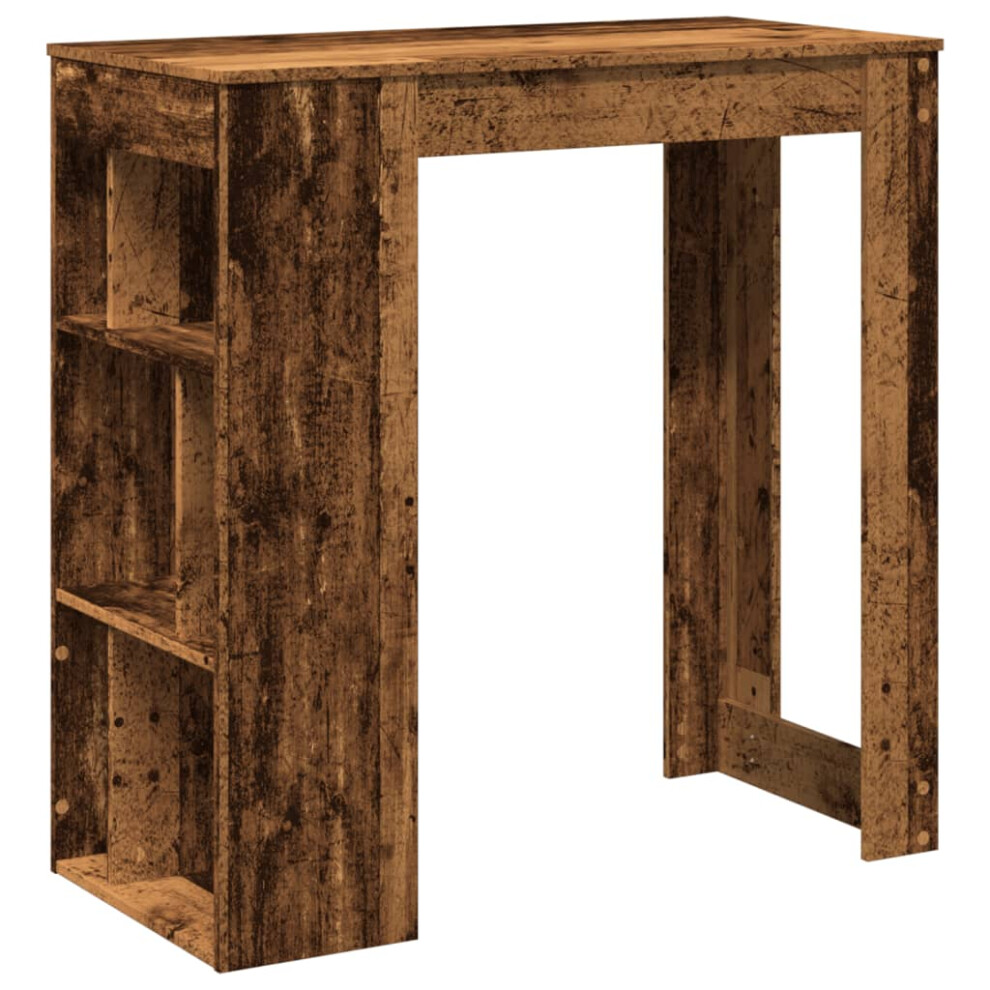 Vidaxl Bar Table With Racks Pub Table Bistro Table Old Wood Engineered Wood