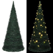vidaXL Pop-up String Artificial Pre-lit Christmas Tree Artificial Tree Green