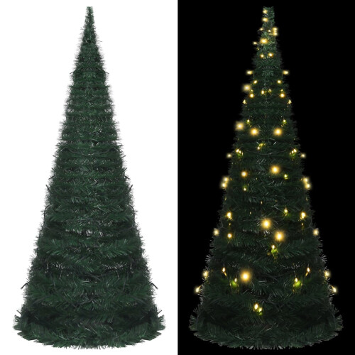 VidaXL vidaXL Pop-up String Artificial Pre-lit Christmas Tree Artificial Tree Green