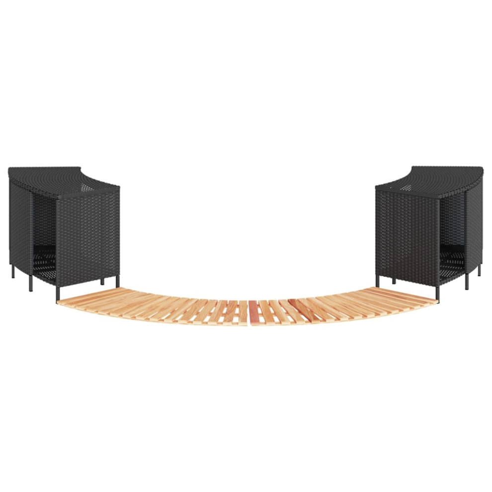 Vidaxl Hot Tub Surround Spa Surround Black Poly Rattan And Solid Wood Acacia