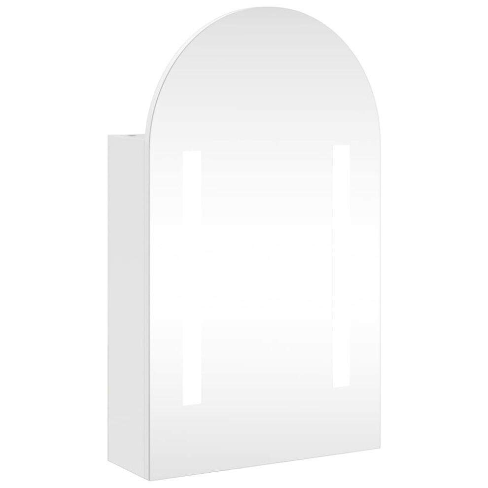 vidaXL Bathroom Mirror Cabinet LED Wall Cabinet with LED Light Arched White