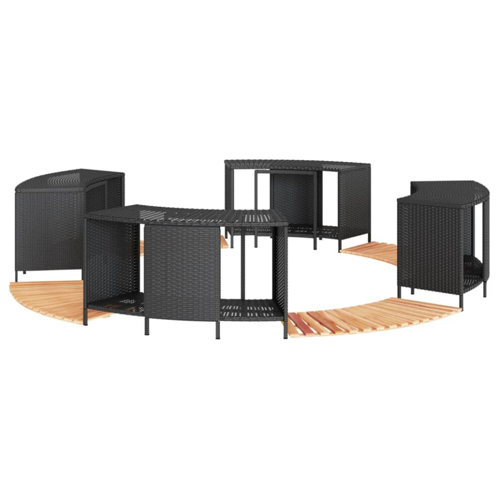 New Vidaxl Hot Tub Surround Spa Surround Poly Rattan And Solid Wood Acacia Black