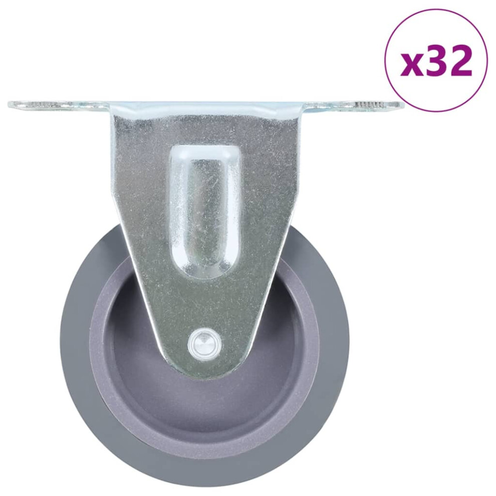 vidaXL 32x Fixed Casters 75mm Trolley Furniture Moving Bed Drawer Box Wheels