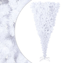 vidaXL Upside-down Artificial Christmas Tree with Stand White 240 cm Xmas Tree
