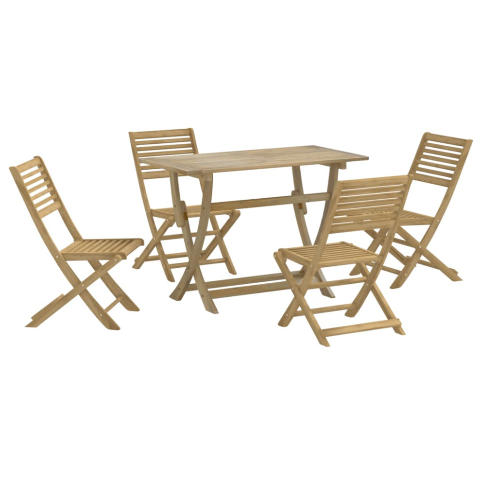 Vidaxl Garden Dining Set 5 Piece Outdoor Table And Chair Solid Wood Acacia