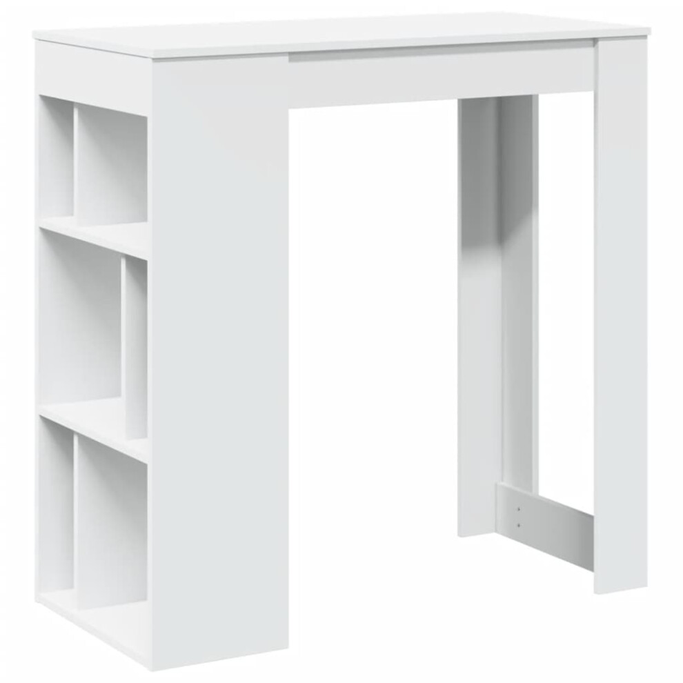 Vidaxl Bar Table With Racks Counter Table Bistro Table White Engineered Wood