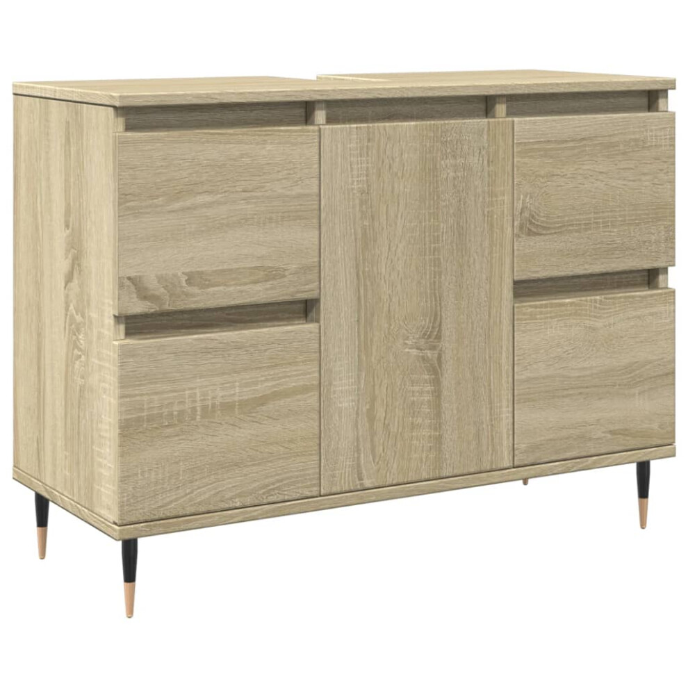 vidaXL Bathroom Cabinet Storage Cabinet Vanity Unit Sonoma Oak Engineered Wood