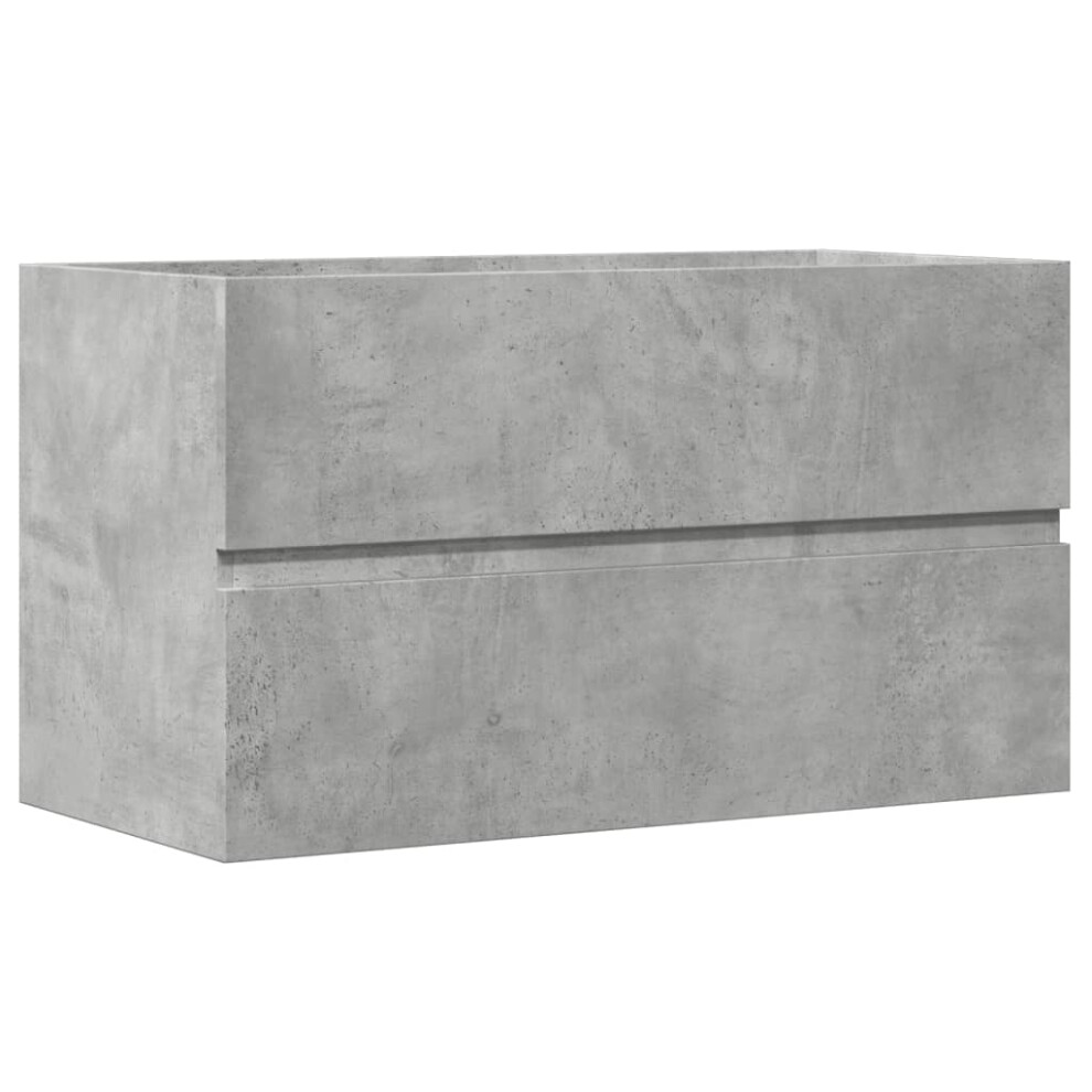 Vidaxl Sink Cabinet Vanity Unit Storage Cupboard Concrete Engineered Wood Grey