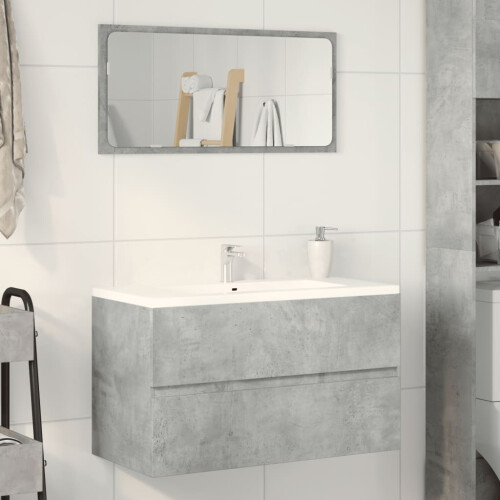 VidaXL vidaXL Sink Cabinet Vanity Unit Storage Cupboard Concrete Grey Engineered Wood 2