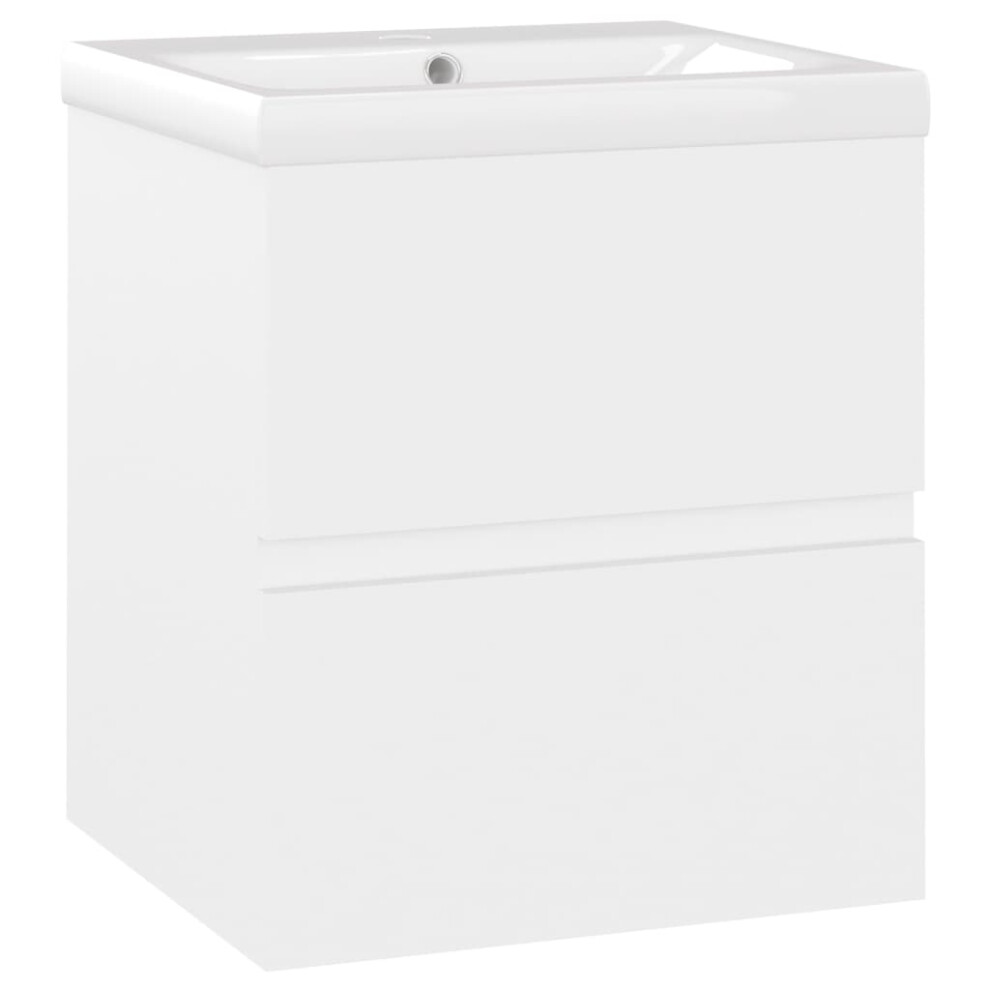 Vidaxl Sink Cabinet With Built-In Basin Engineered Wood Bathroom Basin White