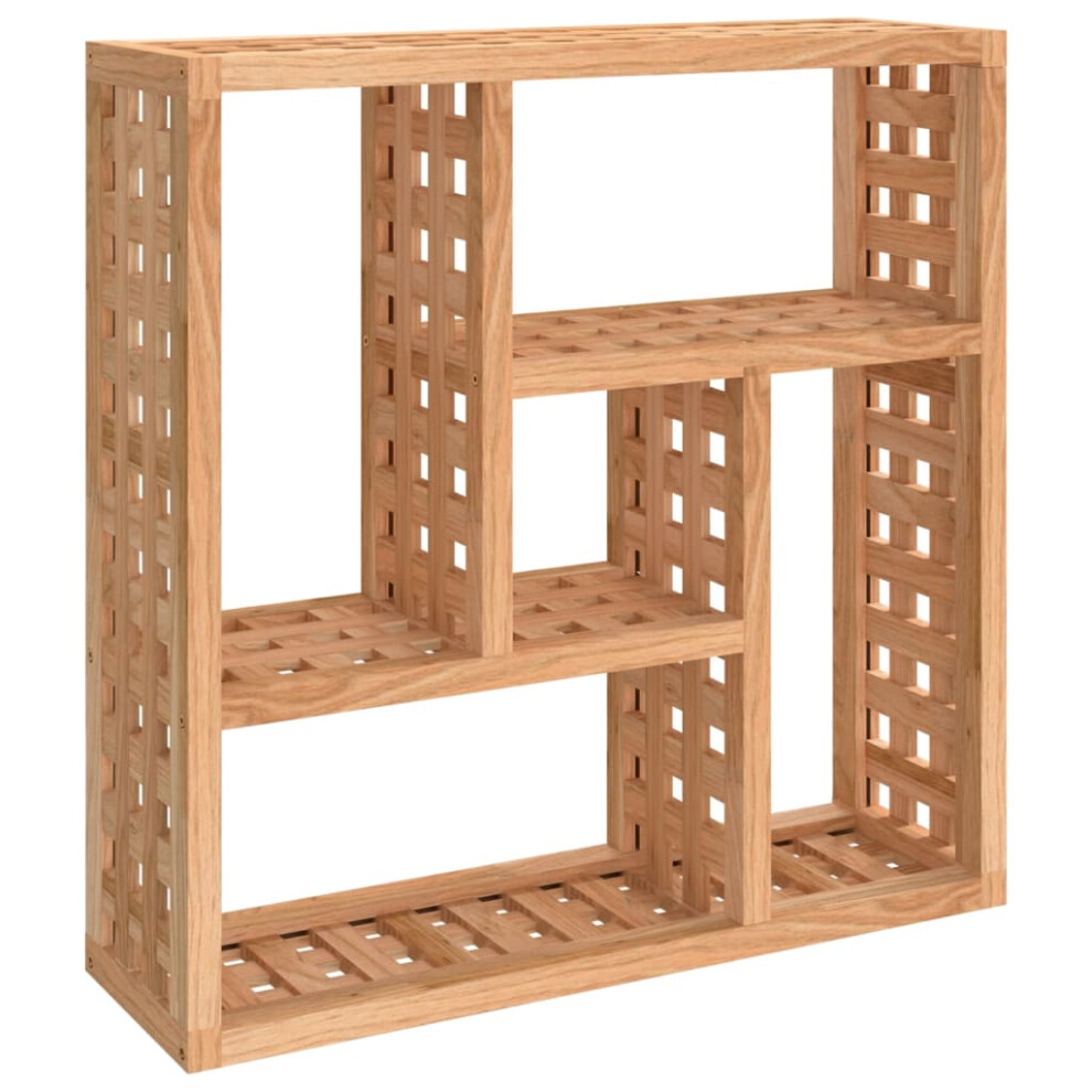 vidaXL Solid Wood Walnut Wall Shelf Wooden Wall Storage Floating CD Shelf
