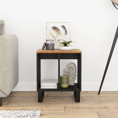 VidaXL vidaXL Side Table Solid Wood Reclaimed Engineered Wood Sofa End Coffee Table 2