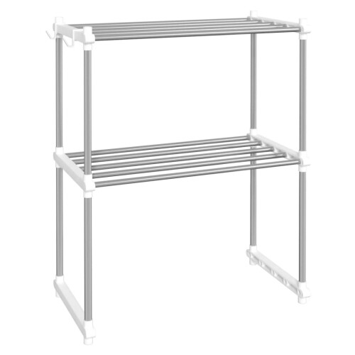 VidaXL vidaXL Microwave Shelf Microwave Oven Rack Kitchen Storage Rack White Aluminium 1