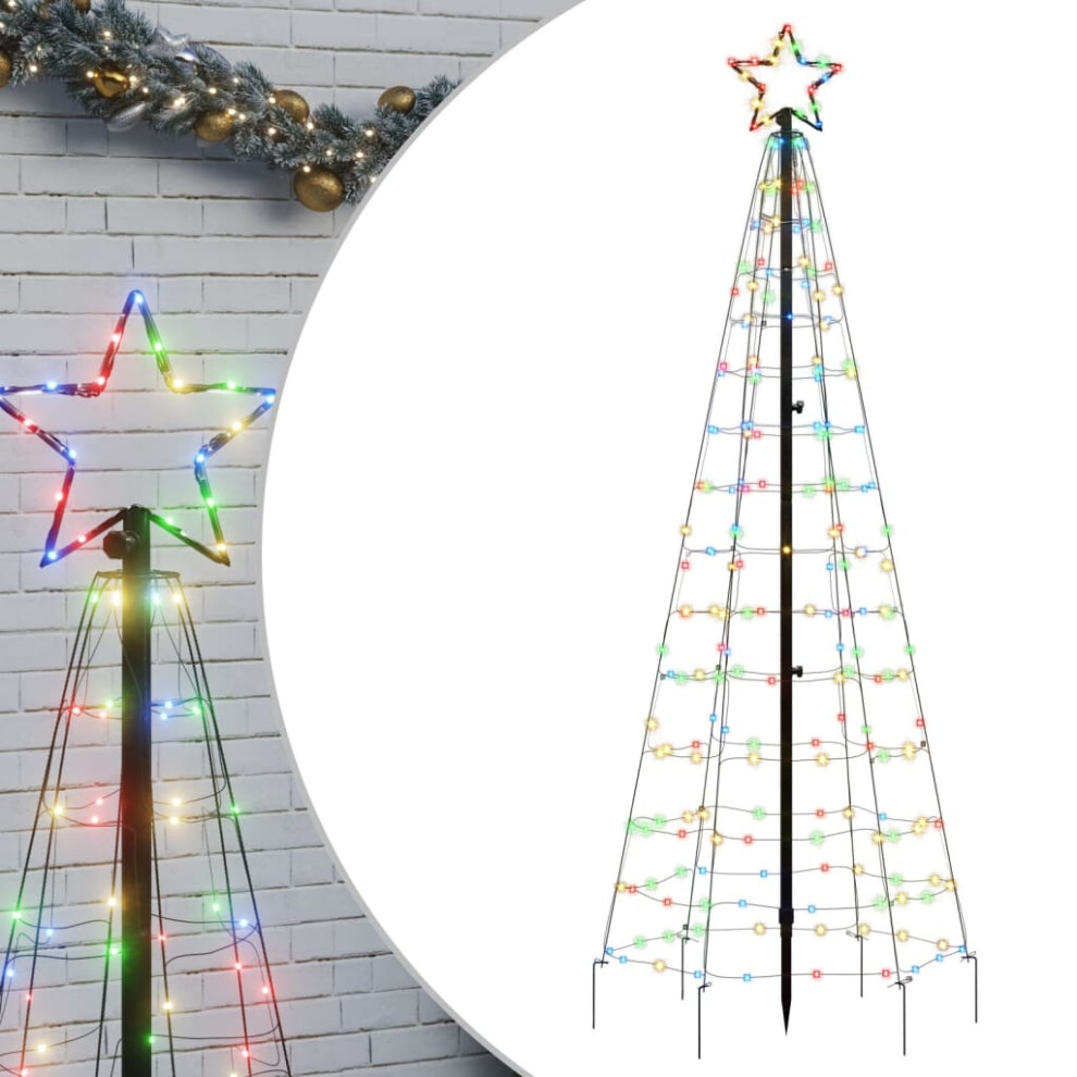 Vidaxl Led Christmas Tree With Spikes 220 Leds Colourful 180 Cm Tree Light
