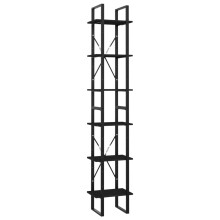 vidaXL 6-Tier Book Cabinet Black Engineered Wood Home Storage Rack Bookcase
