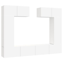 vidaXL TV Cabinet Set 6 Piece White Engineered Wood HiFi Cabinet Media Unit
