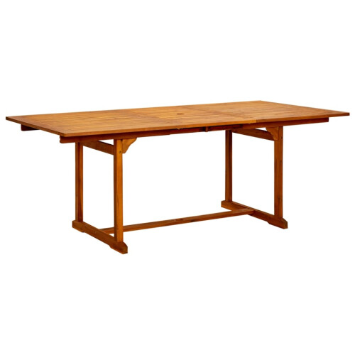 VidaXL vidaXL Solid Acacia Wood Garden Dining Table Extendable Outdoor Patio Table 1