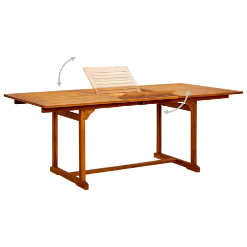 VidaXL vidaXL Solid Acacia Wood Garden Dining Table Extendable Outdoor Patio Table 2