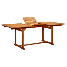vidaXL Solid Acacia Wood Garden Dining Table Extendable Outdoor Patio Table
