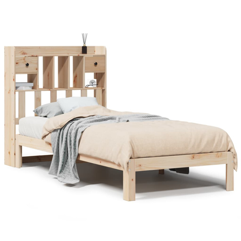 Vidaxl Bookcase Bed Without Mattress Home Bed Base 100X200cm Solid Wood Pine