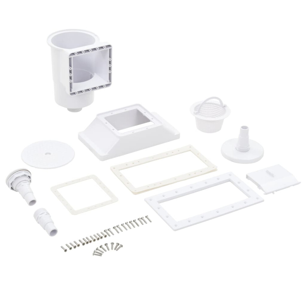 vidaXL 11 Piece Wide-mouth Pool Skimmer Weir Cover Inlet Nozzle Basket Plate