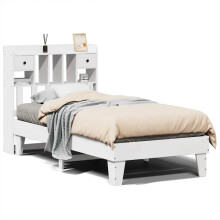 vidaXL Bed Frame without Mattress Bed White 90x190 cm Single Solid Wood Pine