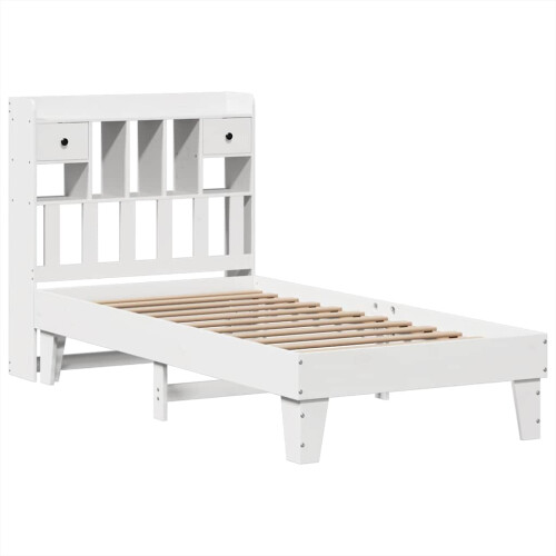 VidaXL vidaXL Bed Frame without Mattress Bed White 90x190 cm Single Solid Wood Pine 2