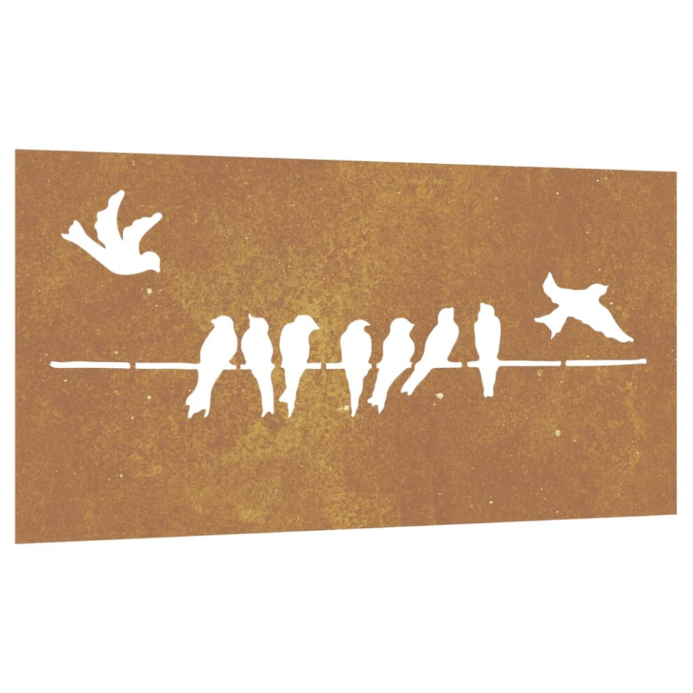 vidaXL Garden Wall Decoration Wall Art Wall Decor Corten Steel Bird Design