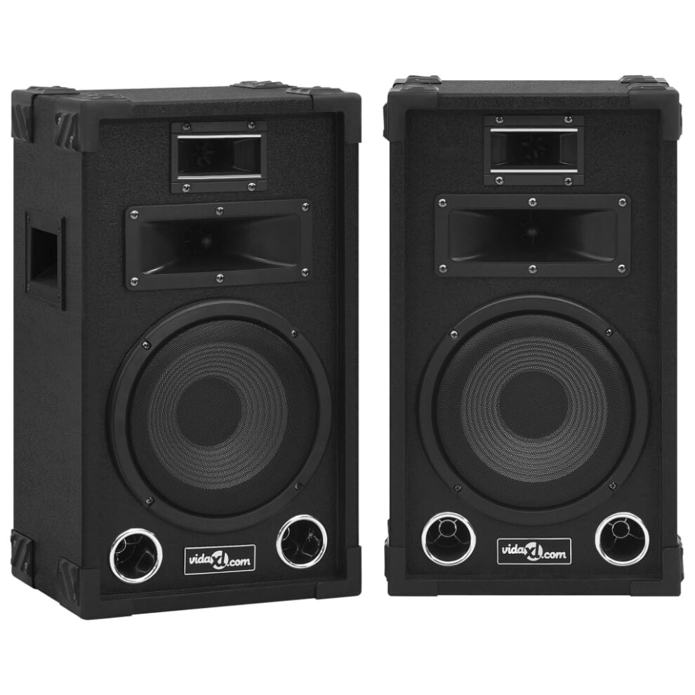 vidaXL 2x Professional Passive Hifi Stage Speakers 800 W Black Party Club