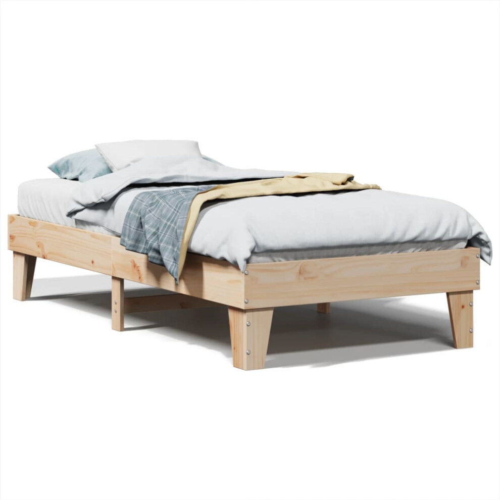 vidaXL Bed Frame without Mattress Bed Base Bedstead 100x200 cm Solid Wood Pine