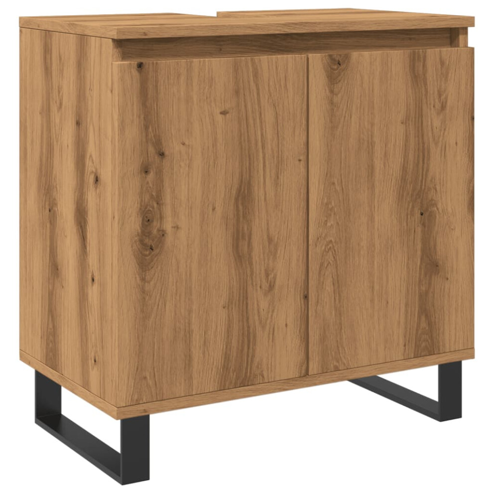 vidaXL Bathroom Cabinet Sink Cupboard Vanity Unit Artisan Oak Engineered Wood