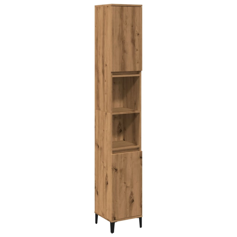 vidaXL Bathroom Cabinet Sink Cupboard Vanity Unit Artisan Oak Engineered Wood